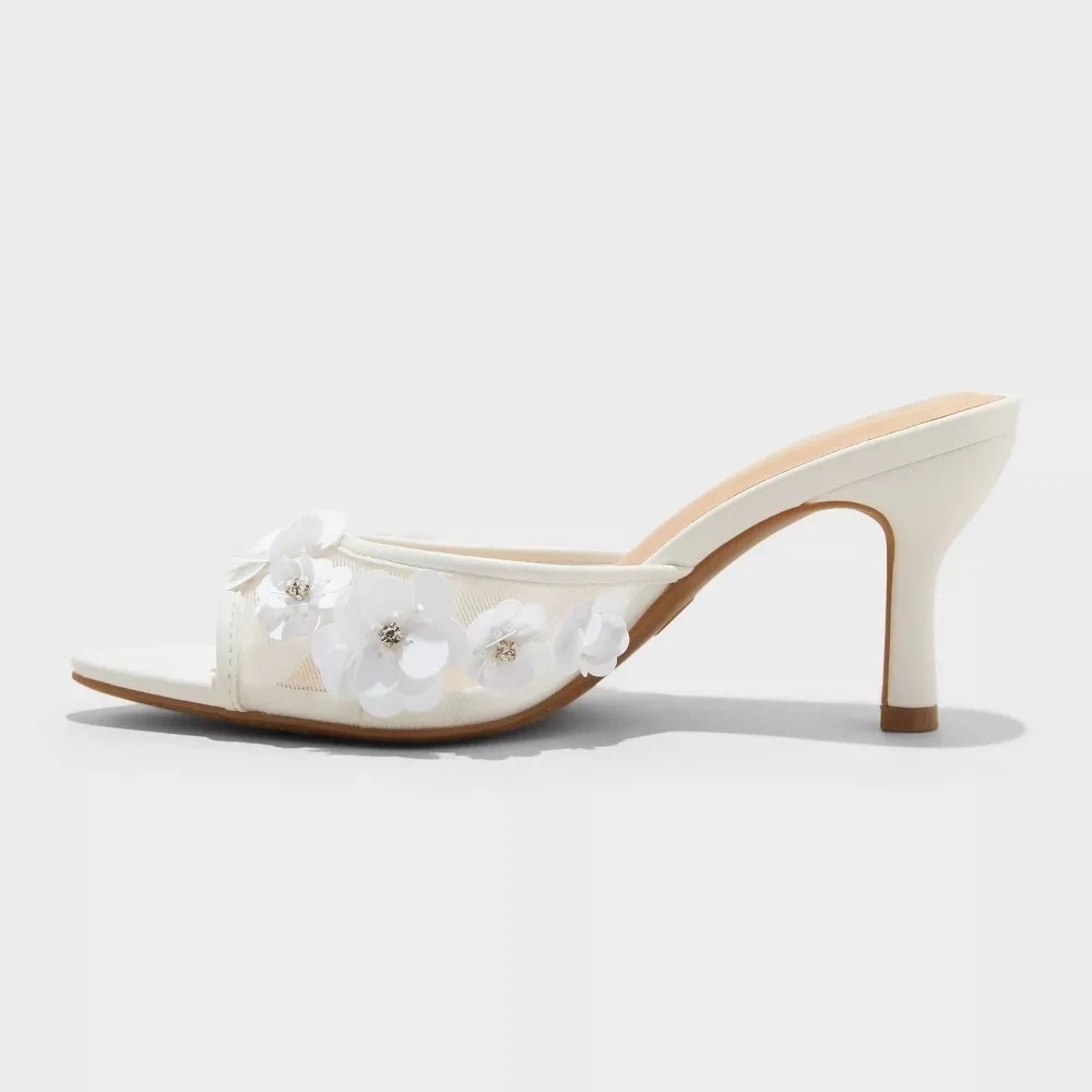 a new day White Floral Heels - Picture 4 of 8